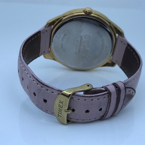 Guess Ladies Watch Crystal Accents Heart Gold Tone - Picture 8 of 8